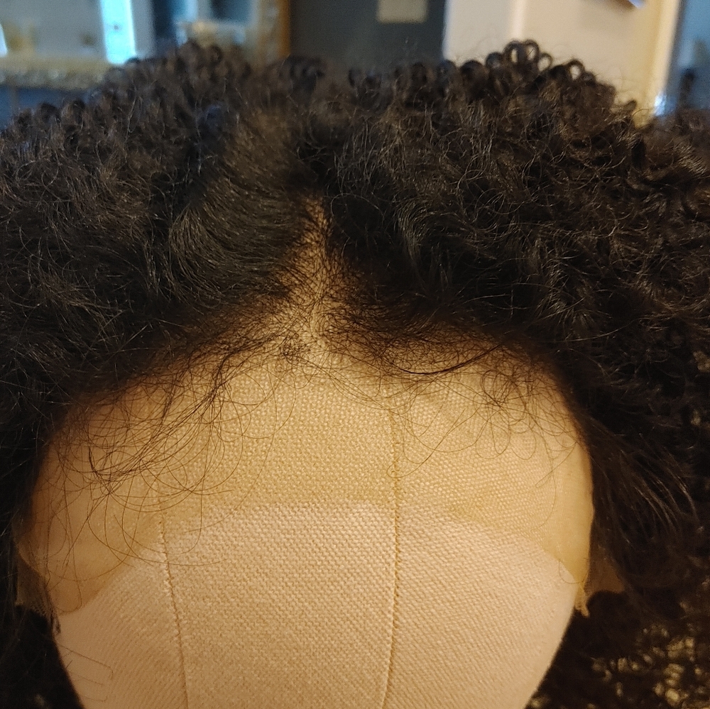 Sensationnel Bare Lace Short Curly Glueless Wig HD Pre Plucked Darkest Brown #2 - Picture 4 of 10
